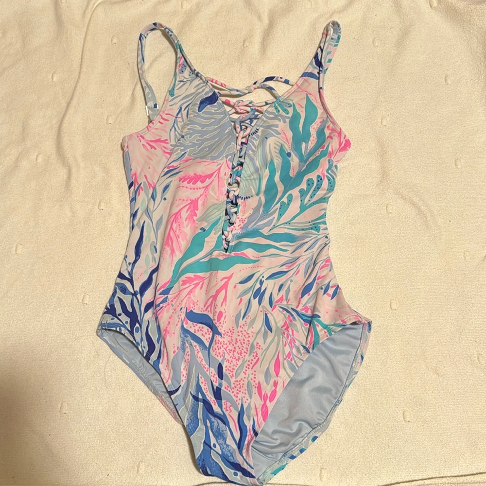 Lilly Pulitzer lattice one piece swim